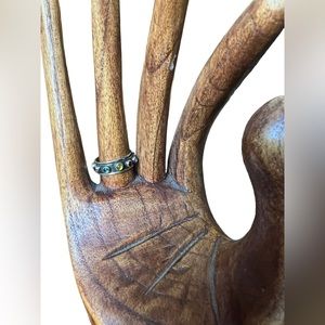 Sterling silver multi-stone spinner ring